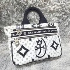 CASTELBAJAC カステルバジャック トートバッグ 総柄 デカロゴ 白