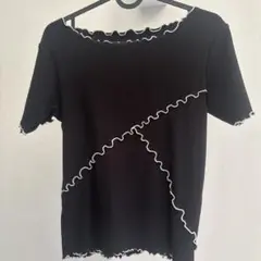 SALE フリルパイピング半袖カットソー
