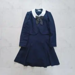 フォーマルスーツ　ワンピース 3点セット　入学式 卒業式 女の子 濃紺 150