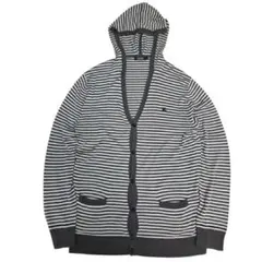 Y2K グランジ Burberry ボーダー フード付き ニットカーディガン