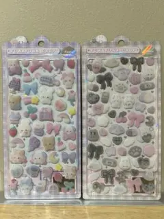 ボンボンドロップシール ふわふわドロップ ぬいぬいふわふわ しろくろふわふわ