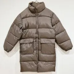 CHAPMAN ダウンコート ロング丈 Mブラウン ハイネック フラップポケット