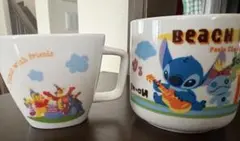 Disney スティッチ　プーさん　ミニマグカップ　２つセット