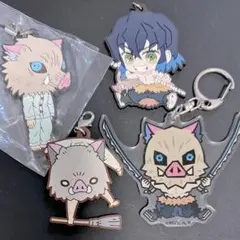 鬼滅の刃 嘴平 伊之助 ラバーストラップ ぺたん娘 アクリルキーホルダー