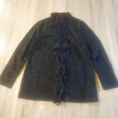 POLA レース フリル ハイネック プルオーバー 黒のサムネイル