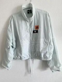 adidas アディダス　ナイロンジャンパー　クロップド　L