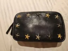 【極美品】JIMMY CHOO ブラック レザーポーチ 星型スタッズのサムネイル