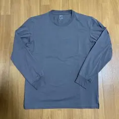 ユニクロ エアリズムコットンUVカットクルーネックＴ（長袖)グレー XL ①