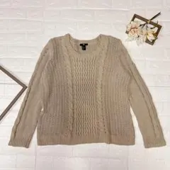 H&M エイチアンドエム Lサイズ ベージュ ニットセーター