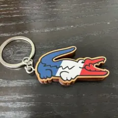 LACOSTE ラコステ 木製 キーホルダー トリコロール