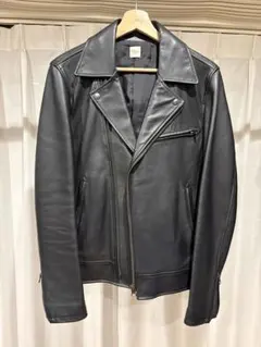 デンハム ライダース ジャケット ラムレザー ブラック LAWRENCE XL