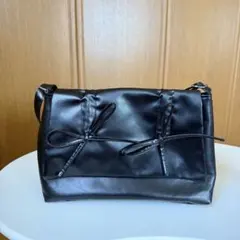 SHEIN ブラック ショルダーバッグ ハンドバッグ リボン ガーリー