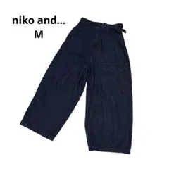 niko and… ニコアンド　ゆるイージーストライプデニムパンツ　M