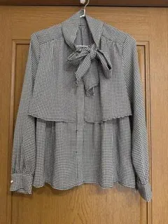 極美品】PINKO シルク100% ボウタイシアーブラウス 千鳥格子 - メルカリ