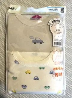 【新品】ベビーシャツ肌着2枚組 車柄 80サイズ