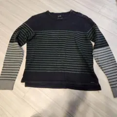 DIESEL ストライプ ボタン付き 長袖Tシャツ ロンT Mサイズ