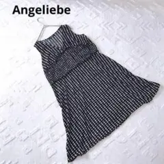 エンジェリーベ マタニティ 9号 ワンピース ノースリーブ ドット柄