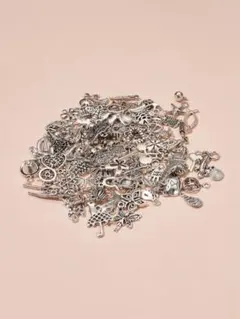 チャーム パーツセット シルバー 多様デザイン ネックレス ピアス キーホルダー