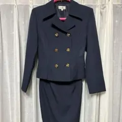 【美品】Avemme ネイビー ダブルスーツ セットアップ 金ボタンセレモニーS