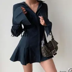 欧米insと同じギャル系シャツワンピース4