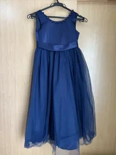 ネイビー チュールドレス リボン付き