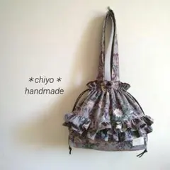 398♥モネちゃん❤️様ご予約♥巾着トートバッグ＊Mサイズ＊ハンドメイド