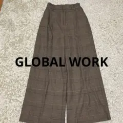 GLOBALWORKグローバルワーク　グレンチェックワイドパンツ