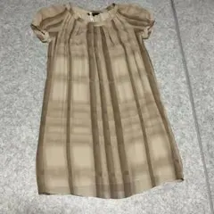 BURBERRY ベージュ ストライプ 半袖ワンピース 38