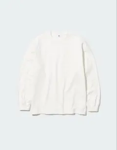 ユニクロ UNIQLO ウォッシュコットンクルーネックTシャツ 白 L