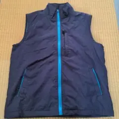 ネイビー ノースリーブベスト 青ジッパー