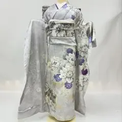 振袖 フルセット 着物 成人式 結婚式 袋帯 正絹 くすみ グレー 袋帯 