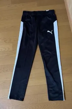 PUMA メンズ ジャージ パンツ ブラック ホワイト S