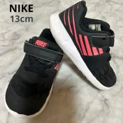 美品NIKE ナイキ黒ブラックピンクスニーカーベルクロ13cm軽い履きやすい