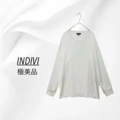 ♥︎【極美品】インディヴィ 異素材ドッキングトップス ホワイト 38のサムネイル