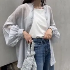 CIAOPANIC TYPYシアーバンドカラーシャツ