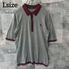 タ*ウ様 BURBERRY BLACK LABEL Lsize ポロシャツ 刺繍