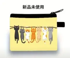 新品 未使用 猫イラストのジッパーポーチ