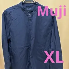 無印良品　ネイビー 長袖シャツ XL