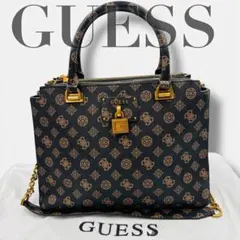 極美品✨GUESS ゲス ハンドバッグ 2way 4Gロゴ モノグラム 2層