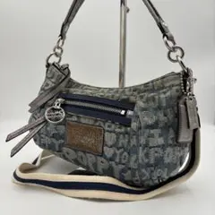 COACH コーチ ポピー セミショルダーバッグ　2way ロゴ デニム