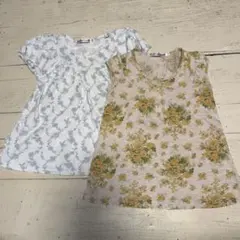 UNIQLO×LAURA ASHLEY 花柄 Tシャツ 2枚セット 110cmのサムネイル