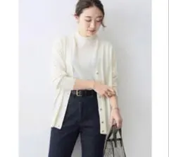 IENA　イエナ　ALBA ベーシックVネックカーディガン　フリー　ホワイト系