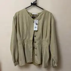 RETRO GIRL ベージュ Vネックシャツ M☆