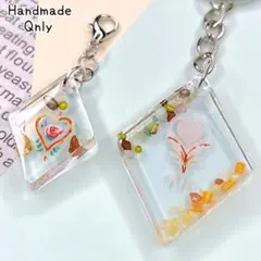 チャーム キーホルダー 2個セット ハンドメイド 【445】