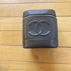 CHANEL ブラックレザー バニティハンドバッグのサムネイル