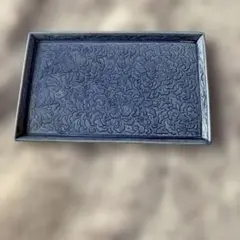 うぃろ様専用 青い花模様の陶器皿 約23cm x 15cm