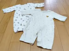 ★ ベビー服 50〜60サイズ 2着セット くま クマ ツーウェイ コンビ 綿