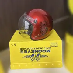 ジェットヘルメット レッド ラメ R.F.ロゴ ムーンアイズ収納箱付き
