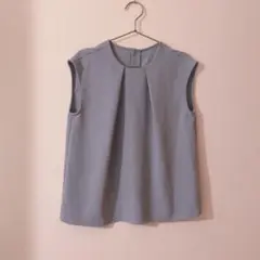 N. エヌドット　フロントタック ノースリーブブラウス ライトブルー