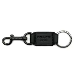 COACH コーチ キーホルダー キーリング チャーム ブラック レザーのサムネイル